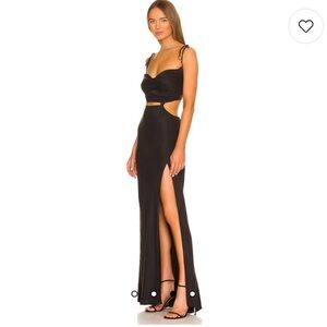 For Love Lemons Kyra Cut Out Maxi Dress in Black Size S